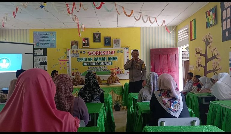 Bhabinkamtibmas Polsek Sungai Pagu Aiptu Jhon Davidson,SH Hadiri Sosialisasi Sekolah Ramah Anak