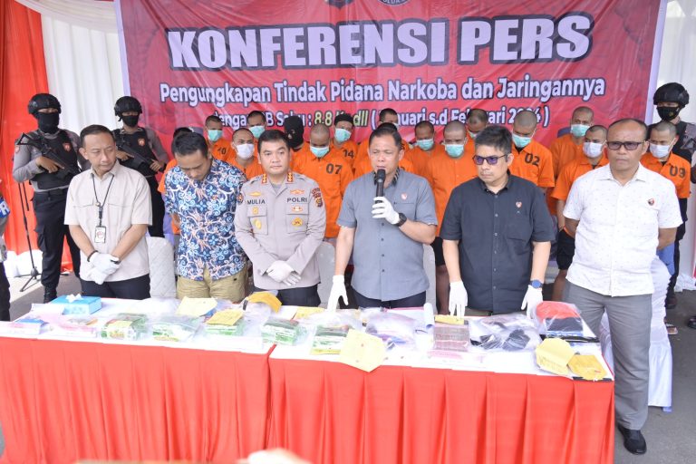 Sikat Narkoba, Polisi Ungkap 28 Kasus dan Amankan 8,8 Kg Sabu Selama 2 Bulan