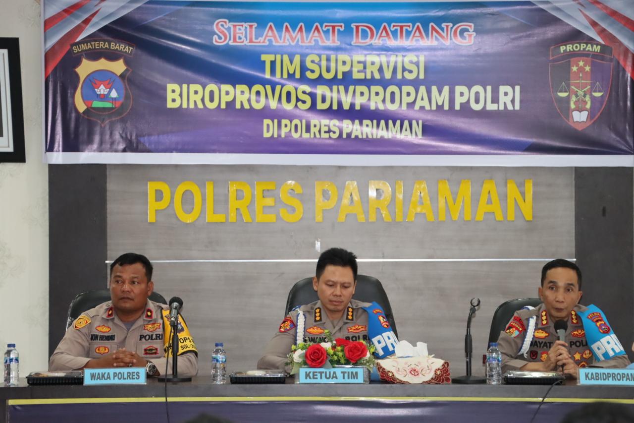 Optimalisasi Kinerja Kepolisian: Kegiatan Supervisi Pengawalan dan Pengamanan oleh Biroprovos Divpropam Mabes Polri di Polres Pariaman